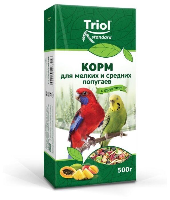 TRIOL Standart Корм для мелких и средних попугаев с фруктами 0,5 кг