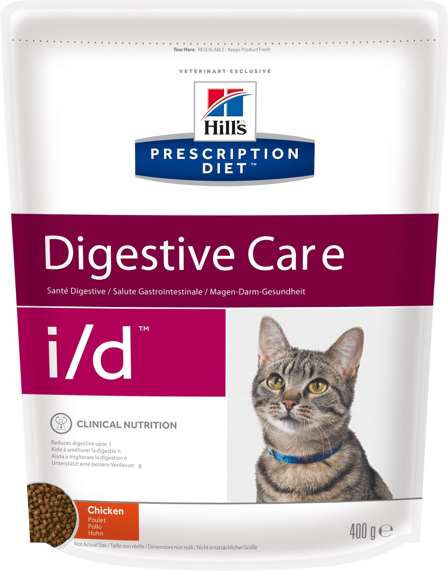 Hill's Prescription Diet i/d Digestive Care при расстройствах пищеварения, жкт, с курицей, 0,4 кг