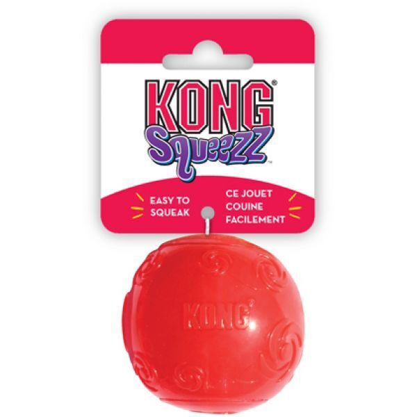 KONG Squeezz Игрушка для собак Мячик средний резиновый с пищалкой